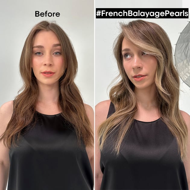 French Balayage Pearls before and after